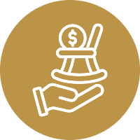Hand holding magic hat with dollar symbol.
